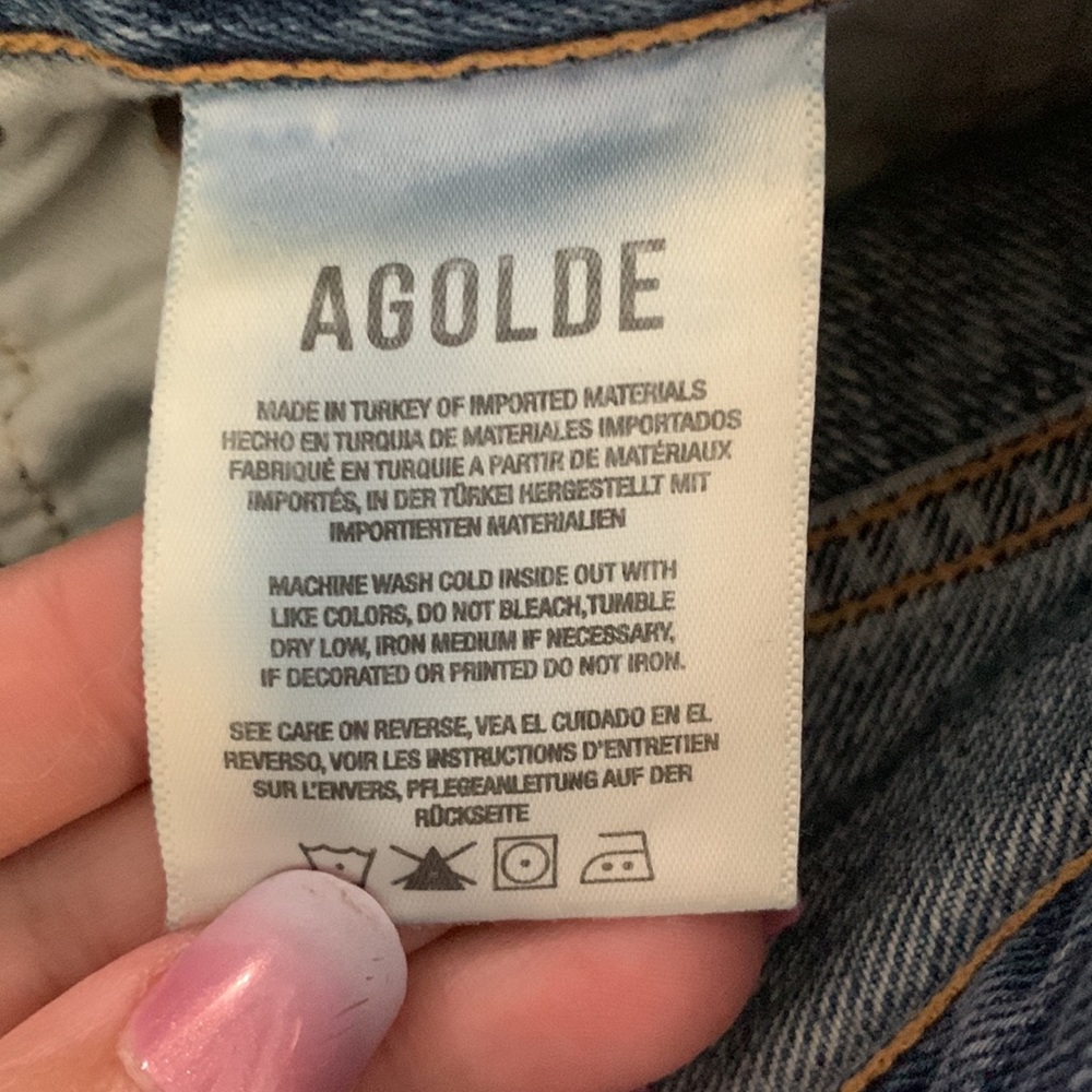 Agolde Riley Button Fly High Rise Jeans Size 24 - Picture 10 of 14